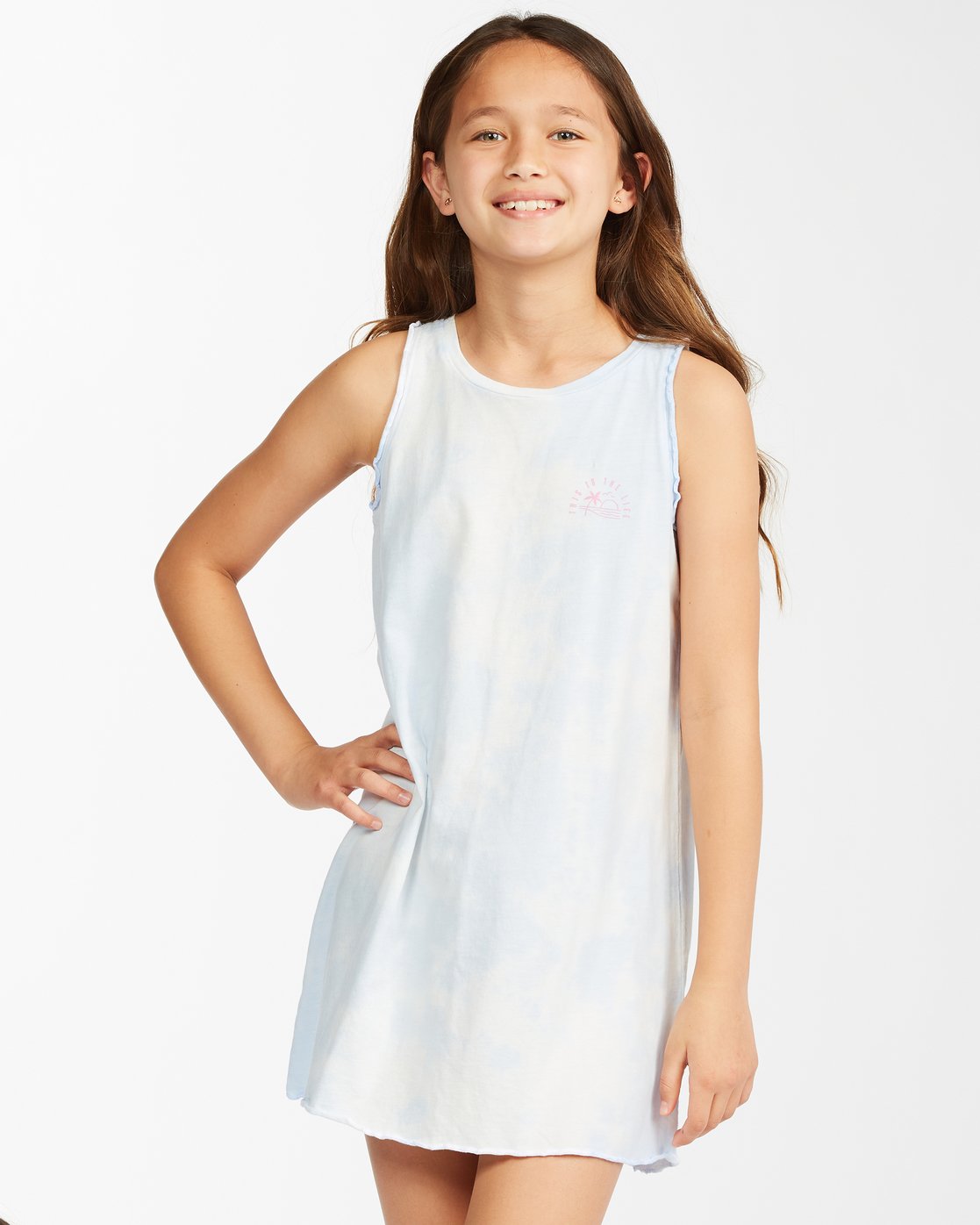 Billabong Girls' Kind Of Sweet Tie-Dye T-Shirt Dress - Sweet Blue girls dress