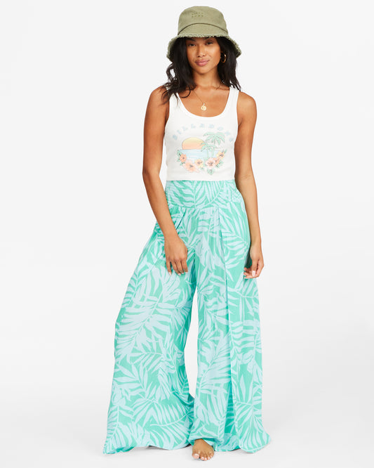 Billabong Wandering Soul 2 Wide Leg Pants - Tropical Green womens pant