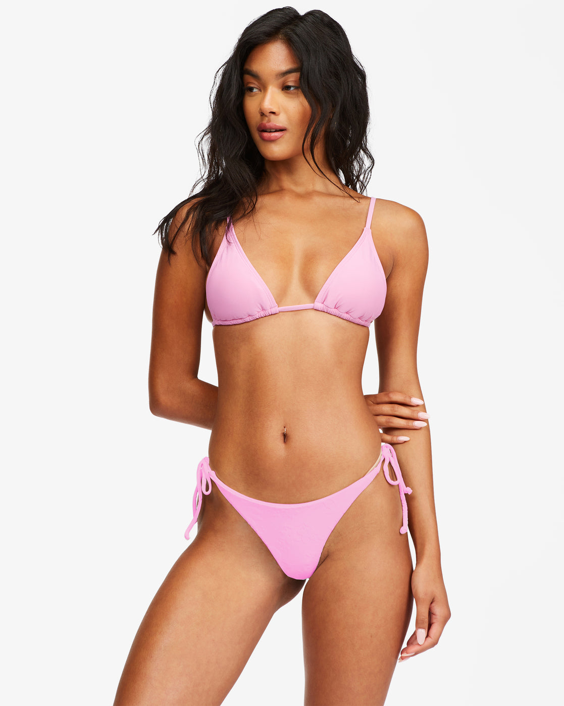 Billabong Sol Searcher Slide Tall Triangle Bikini Top - Paradise Pink womens swimwear