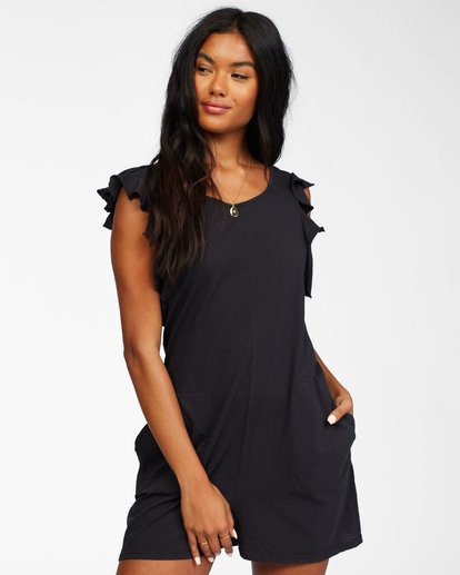 Billabong Wave Break Knit Romper- Black Pebble Romper