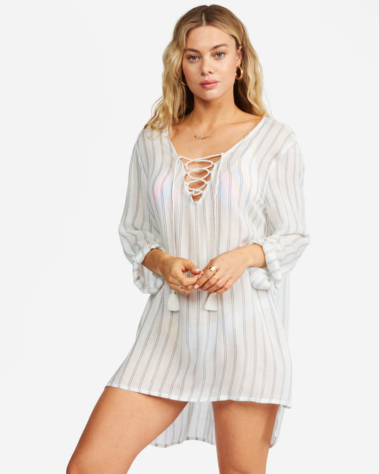 Billabong Blue Skies Beach Cover Up - White Multi Women's Cover Up