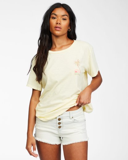 Billabong Sunny Palms Womens T Shirt - Yellow Fade Womens T Shirt