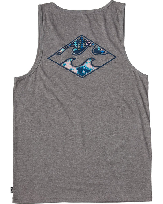 Billabong Crayon Wave Tank Top - Dark Heather Grey Mens Tank