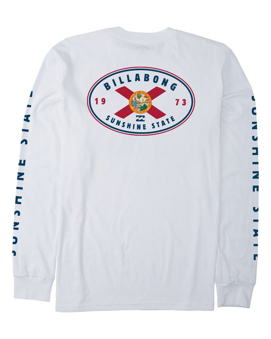 Billabong Roller Florida Longsleeve Tee Shirt - White Mens Longsleeve Tee