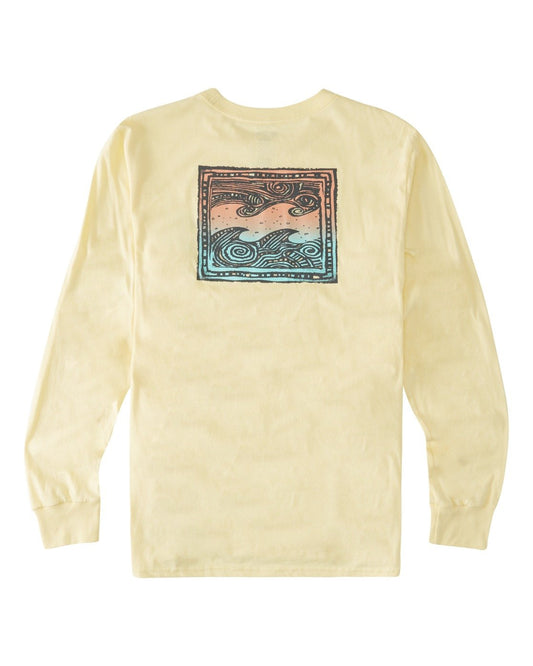 Billabong Crayon Wave Longsleeve Tee Shirt - Yellow Mens Longsleeve Tee