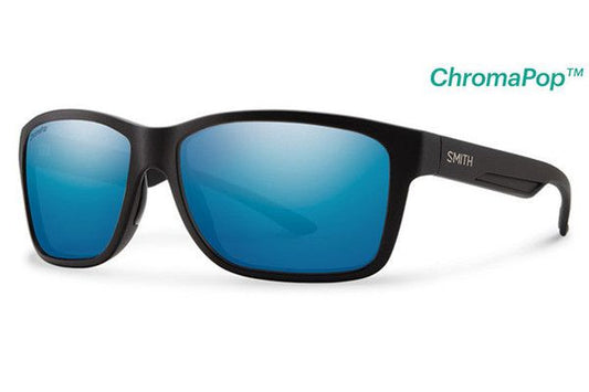 Smith Drake Matte Black Polarized ChromaPop Blue Mirror Sunglasses Sunglasses