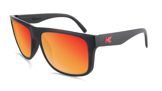 Knockaround Torrey Pines Polarized Sunglasses - Matte Black Red Sunset sunglas