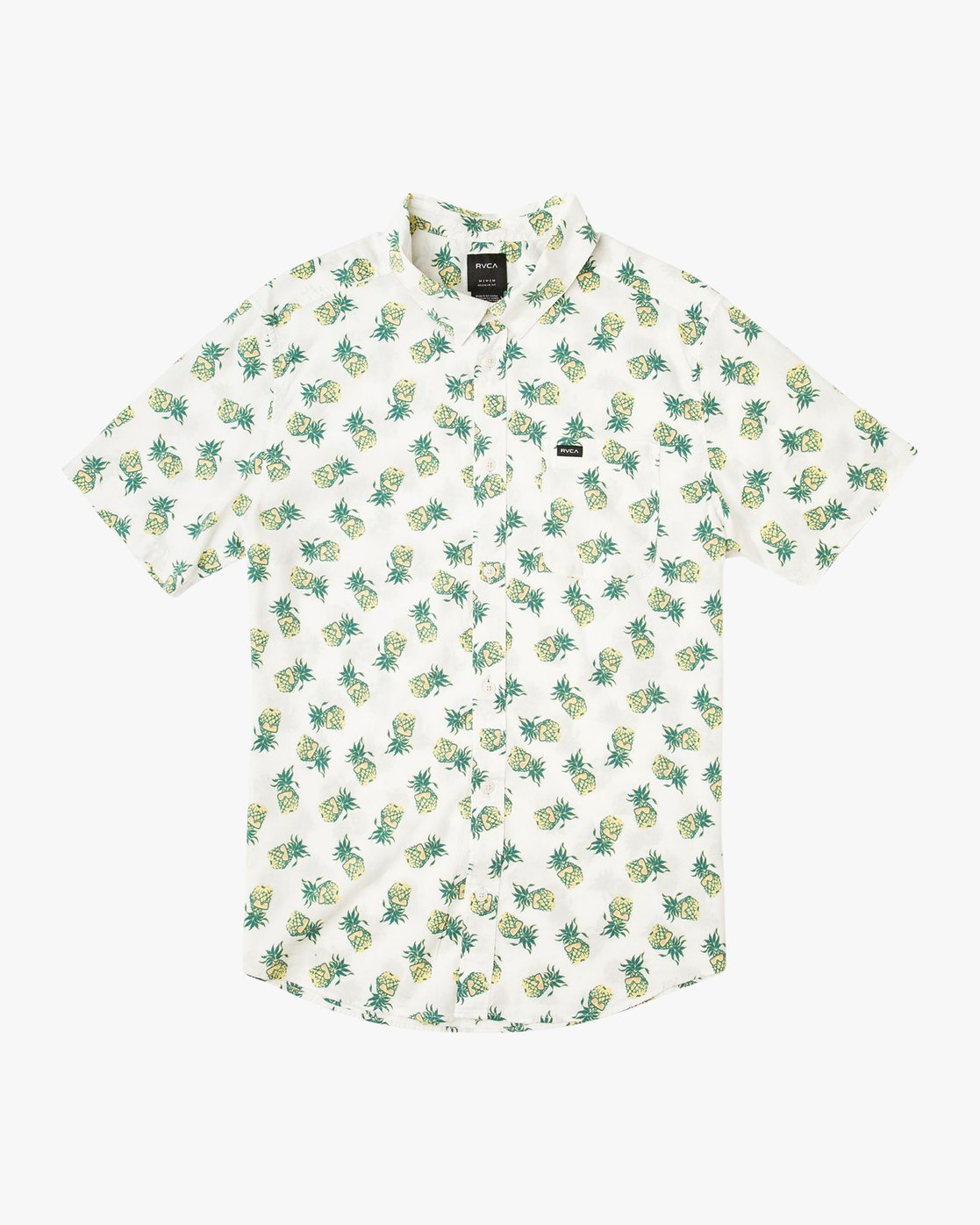 RVCA ANP Pack SS Mens Buttoned-Up Woven T Shirt - Antique White Mens Woven