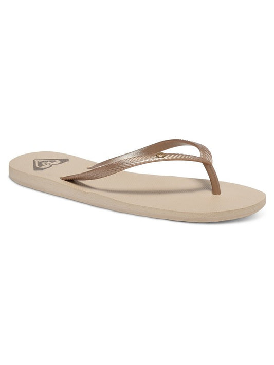 Roxy Bermuda Flip Flops Gold Cream Womens Footwear