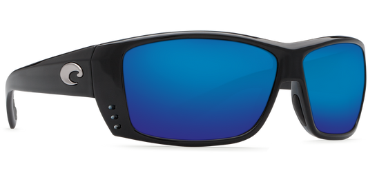 Costa Cat Cay Black Blue Mirror 580G Glass Polarized Sunglasses Sunglasses
