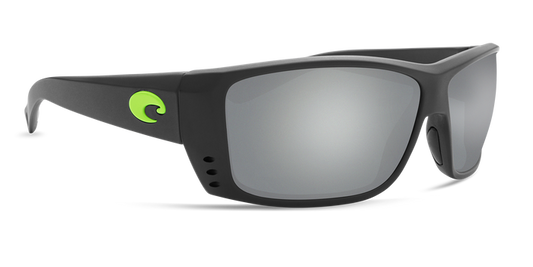 COSTA CAT CAY Matte Black Green Logo Gray Mirror 580P POLARIZED SUNGLASSES Sunglasses