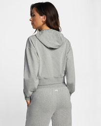 RVCA Rise Up Hoodie Heather Grey Womens Top