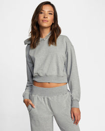 RVCA Rise Up Hoodie Heather Grey Womens Top