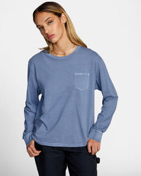 RVCA PTC Stolen LS - Blue Slate Womens T Shirt