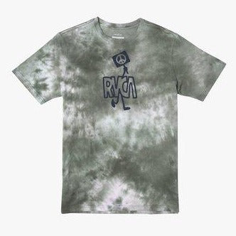 RVCA Peace Out Tee SS Green Tie Dye Mens T Shirt