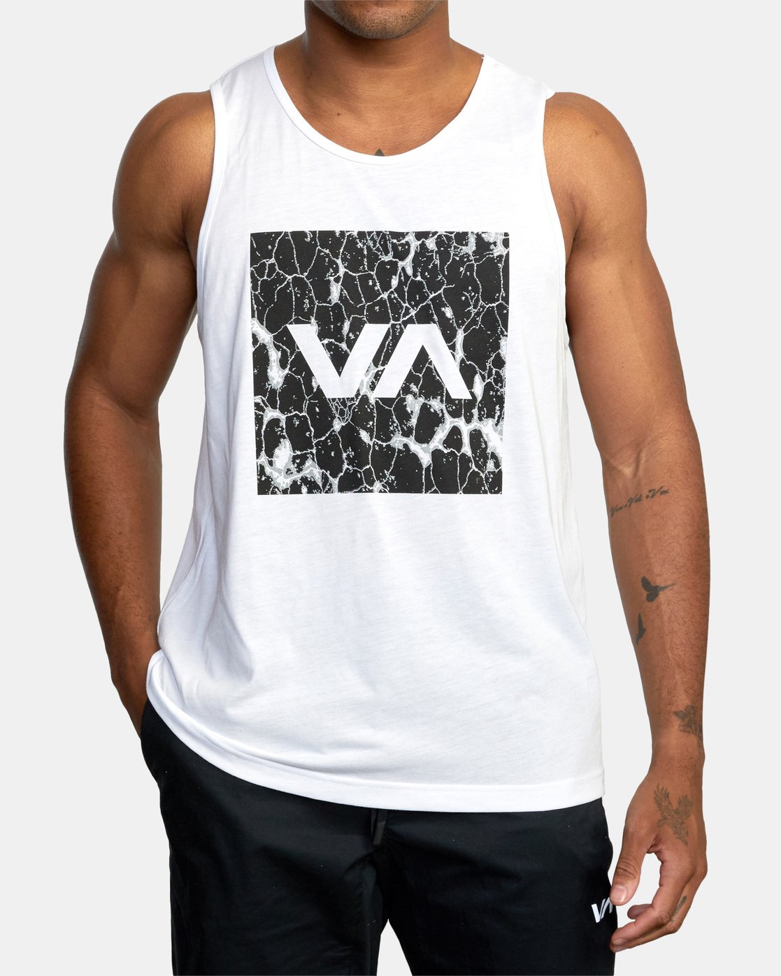 RVCA Box Fill Tank Top - White Mens Tank