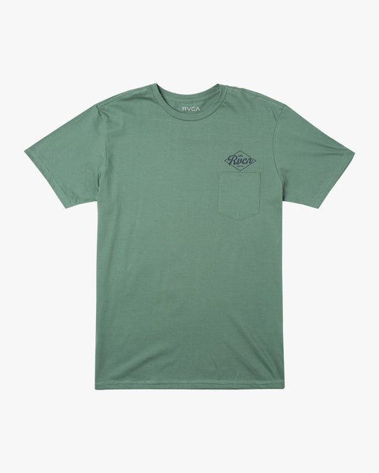 RVCA Plate Pocket SS Tee Shirt - Spinach Green Mens T Shirt