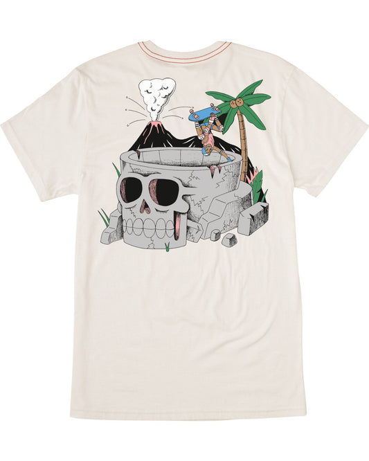 RVCA Luke P Skull Bowl Tee Shirt - Antique White Mens T Shirt