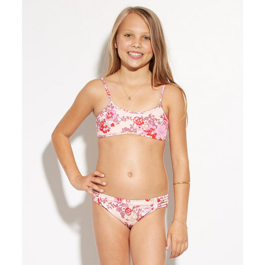 Billabong Bahama Mama Athletic Bra Swimwear Set In Pink youth swimwear