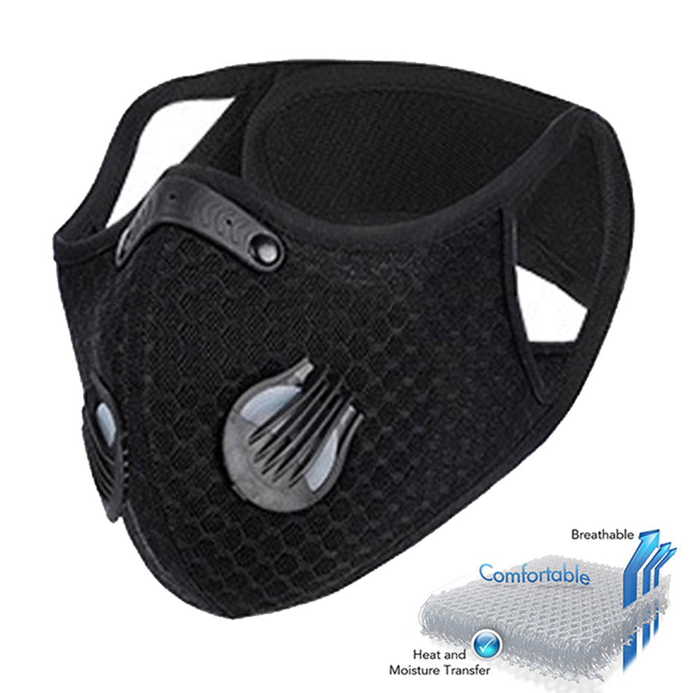 The perfect gym mask 3d cool mesh material with filter - Royal Blue Face Cover Black