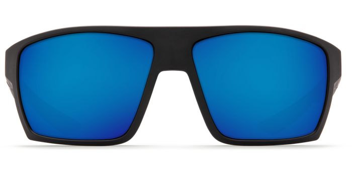 Costa Bloke Polarized Sunglasses Matte Black Matte Gray Blue Mirror 580G Glass Lens Sunglasses