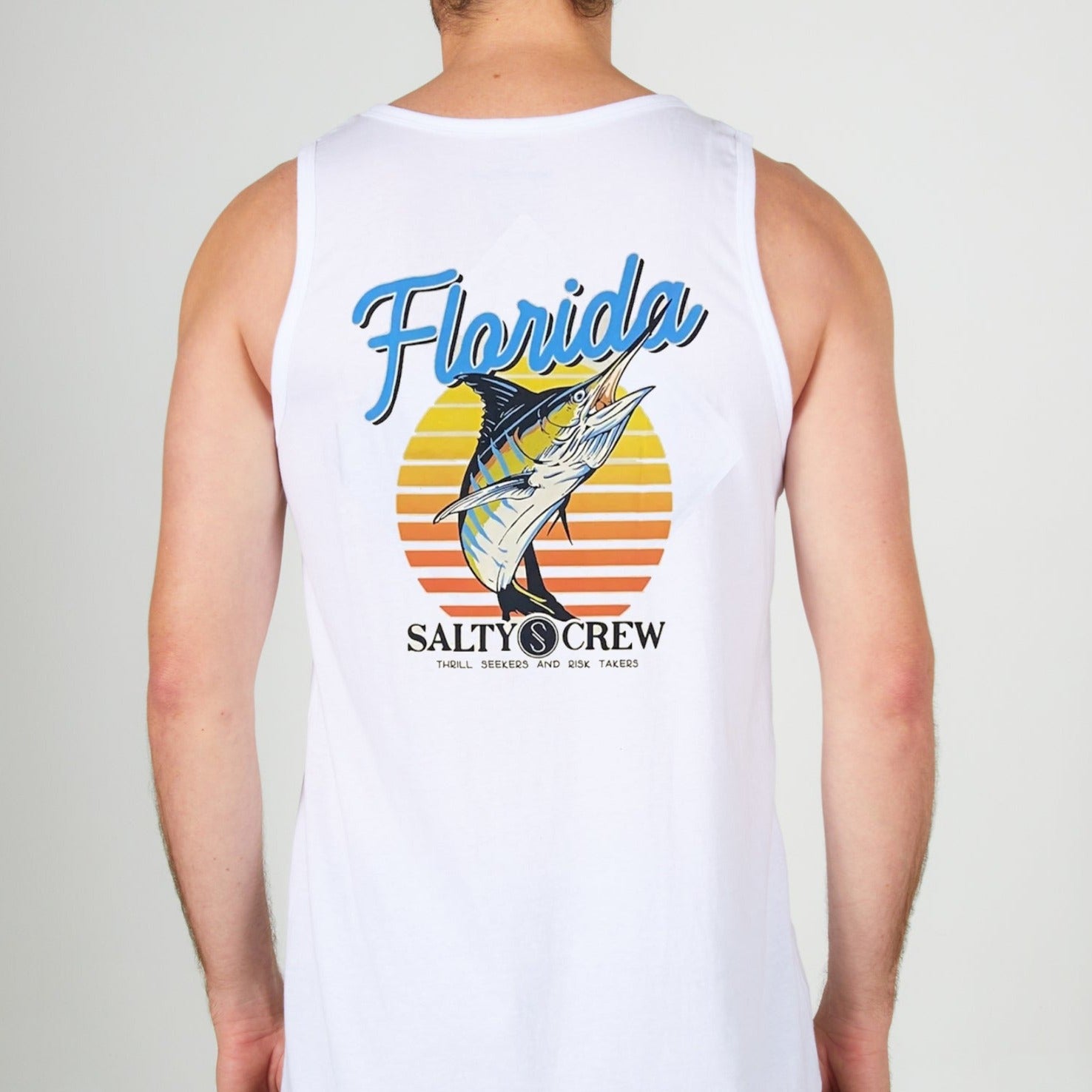 Salty Crew Florida Blue Bill Tank Top - White Mens T Shirt