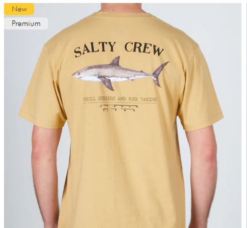 Salty Crew Bruce Premium SS Mens T Shirt - Camel Mens T Shirt