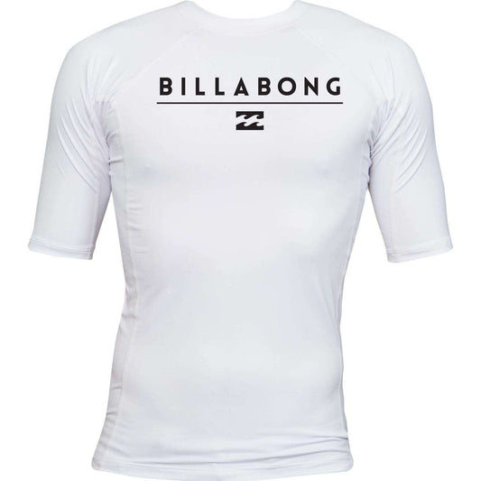 Billabong Boys All Day Short Sleeve Lycra In White BWLYEALSWHT youth rashguard