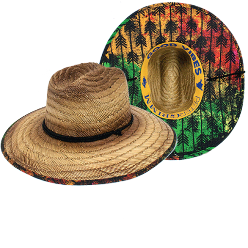 Peter Grimm Straw Lifeguard Hat - Assorted Lifeguard Hat Campfire- Tea Stain