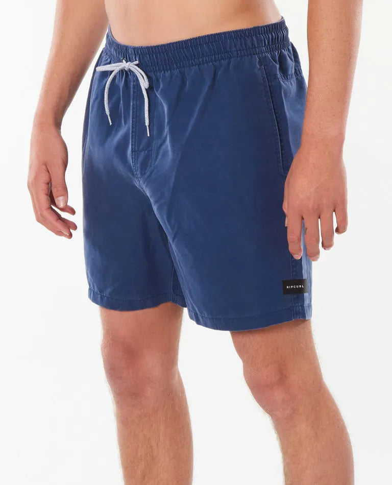 Rip Curl Bondi Men's Volley Elastic Shorts 17" - Washed Black - Navy Mens Boardshorts Washed Navy