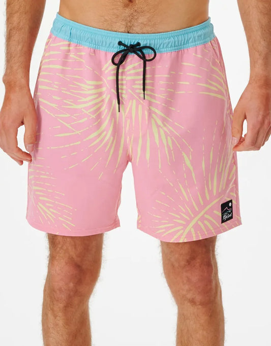 Rip Curl Playa Men's Volley Elastic Shorts 17" - Pastel Pink Mens Boardshorts