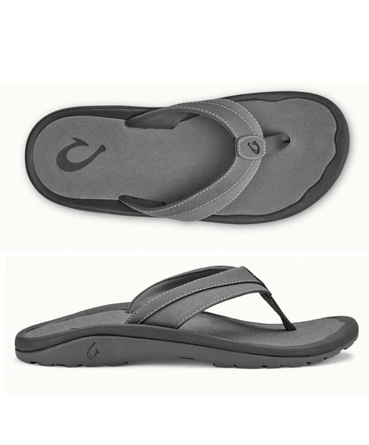 Olukai Men's Ohana Koa Sandals - Charcoal / Charcoal Mens Footwear