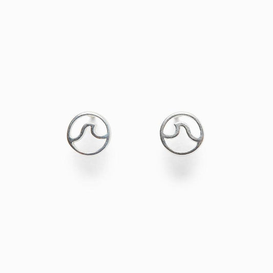 Pura Vida Circle Wave Stud Earing - Silver Jewelry