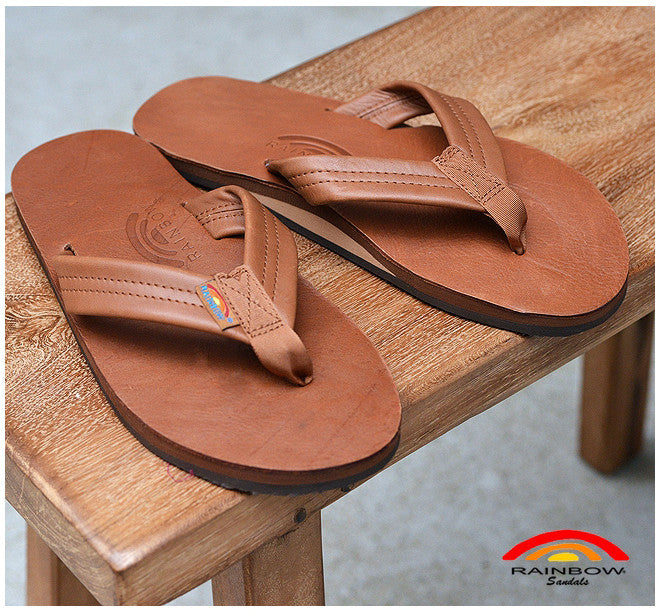 Rainbow Men's Classic Leather Single Layer Tan Sandals 301ALTS0TTTNM Mens Footwear