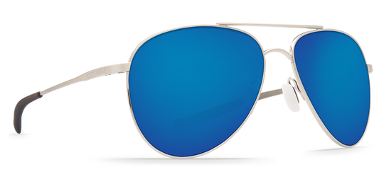 Costa Cook Brushed Palladium Blue Mirror Lens 580P Polarized Sunglasses Sunglasses
