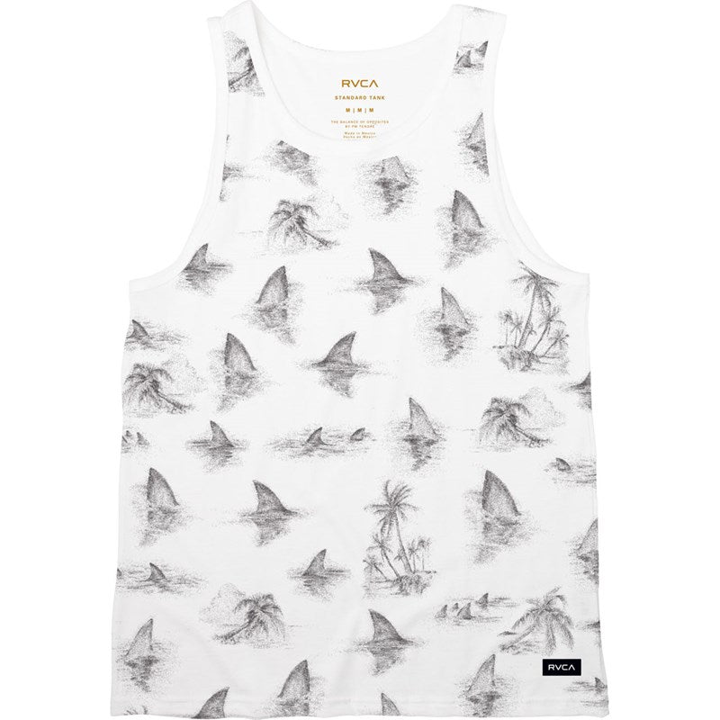RVCA Danger Beach Tank Mens Tank Top - White Mens Tank