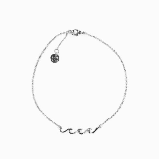 Puravida Silver Delicate Wave Anklet Jewelry