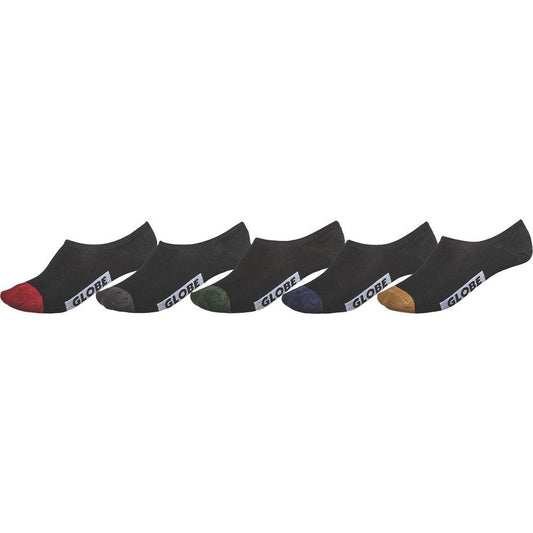 Globe Dip Invisible Sock 5 Pack -Assorted Socks