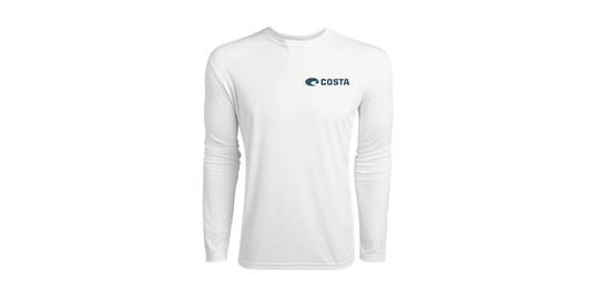 Costa Technical Species Dolphin Longsleeve Shirt - White Rashguard Sun Protection