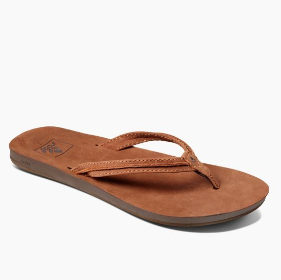 Reef Cushion Bounce Swing Leather Sandals - Tobacco Womens Footwear