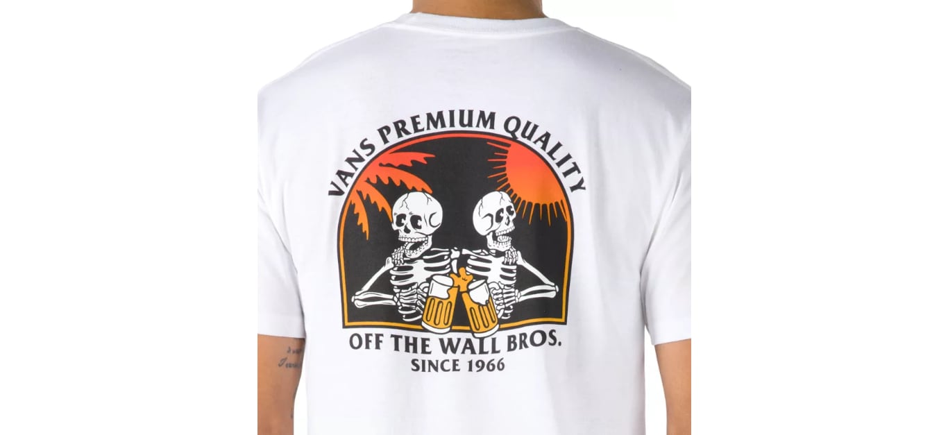 Vans Off The Wall Bros Mens T Shirt - White Mens T Shirt