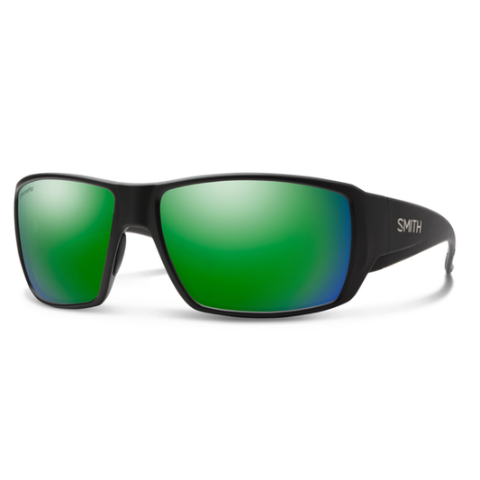 Smith Guide's Choice Matte Black Polarized Green Mirror Glass Lens ChromaPop Sunglasses Sunglasses