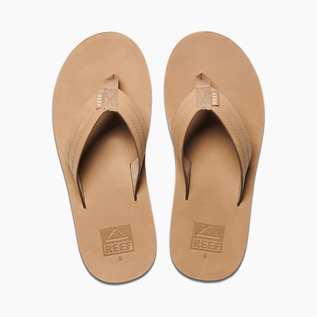 Reef Voyage Le Leather Sandals - Khaki Mens Footwear
