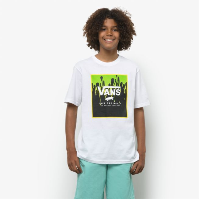 Vans Boys Print Box Tee - White/ Slime Boys T Shirt