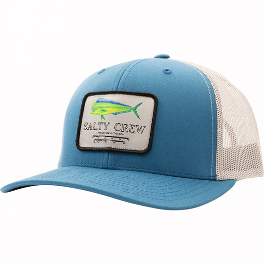 Salty Crew Mahi Mount Retro Trucker Hat - Slate Blue Silver Mens Hat