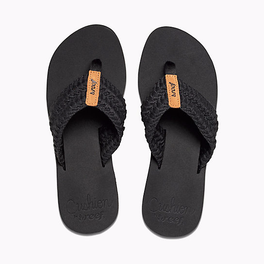 Reef Womens Cushion Threads Sandals - Black Womens Footwear