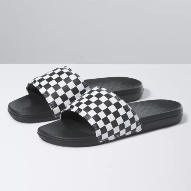 Vans Checkerboard La Costa Slide On - True White / Black Mens Footwear