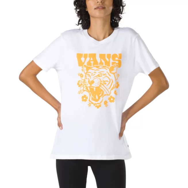 Vans Floral Tigre Boyfriend Tee - White Womens T Shirt