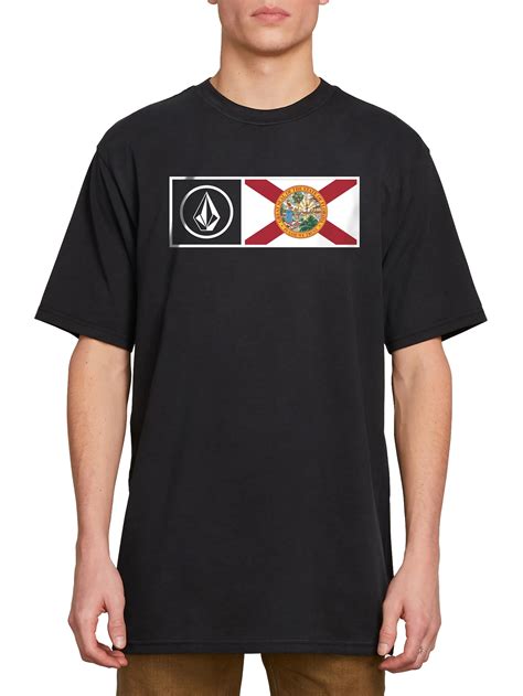 Volcom Florida Flag SS Mens T Shirt - Heather Black Mens T Shirt