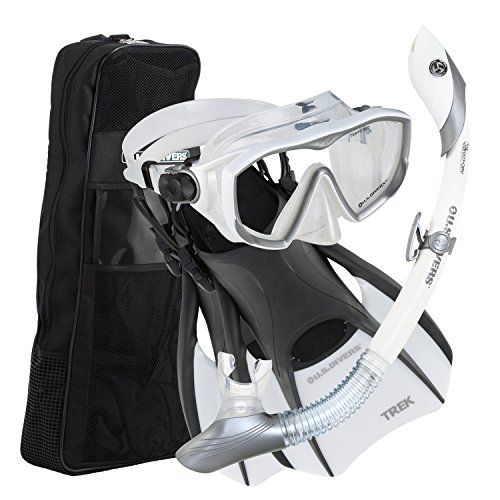 U.S. Divers Diva I LX Snorkel Kit - White Silver snorkel
